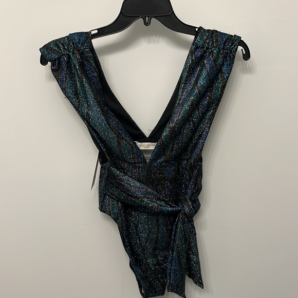 Ramy Brook Metallic Blue and Black bathing suit - Picture 9 of 10